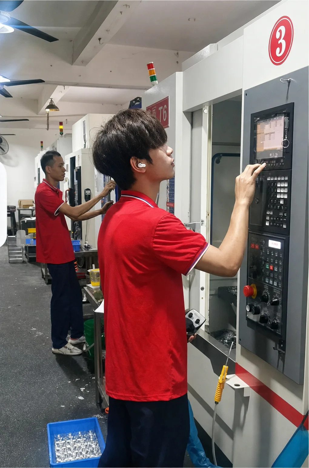 Large precision CNC milling machine in operation