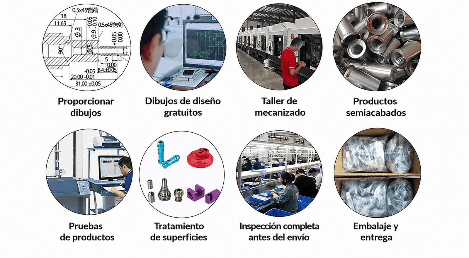 Taller de mecanizado de piezas con torno CNC