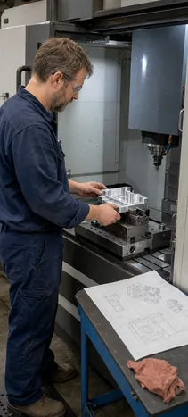 First-article production of a custom CNC machined component