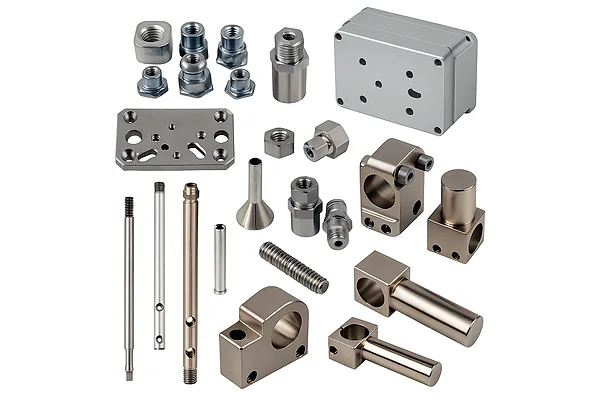 Complex 5-Axis Milled Part with compound angles and multiple faces