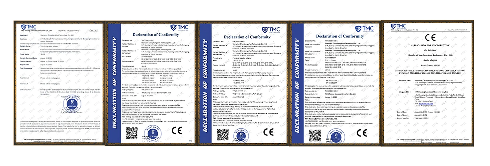 Composite image of manufacturing quality certificates