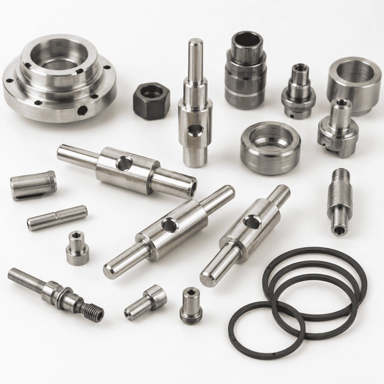 CNC turned stainless steel shaft