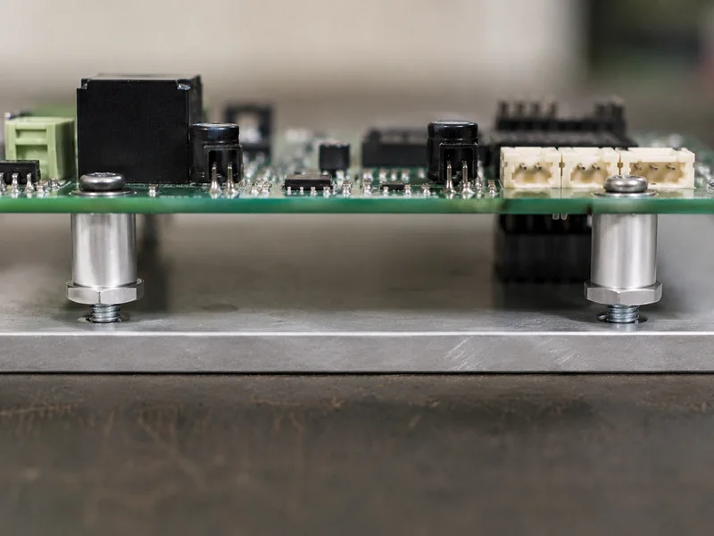 Aluminum spacers under a PCB