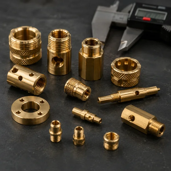 Complex small brass Swiss part macro
