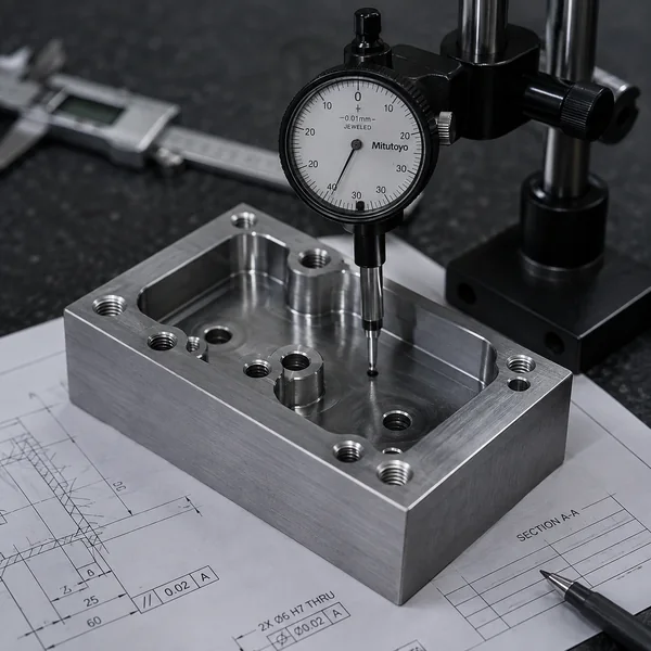 Deep housing cavity showing different corner radii and long tool reach machining