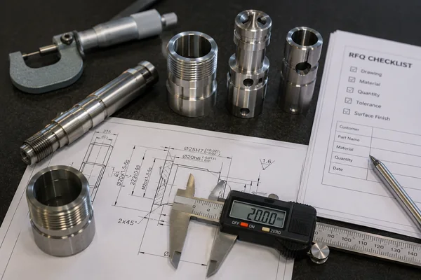 CNC turned parts inspection and drawing review