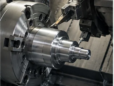 Swiss machining close up