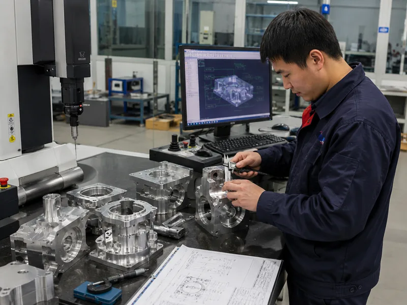 Experienced Machinist Inspecting Part