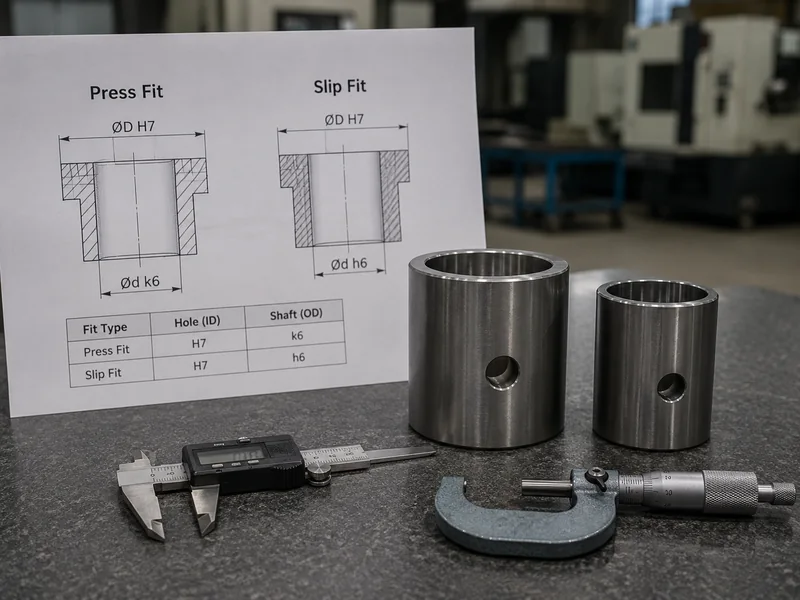 Mechanical cross section comparing press fit and slip fit