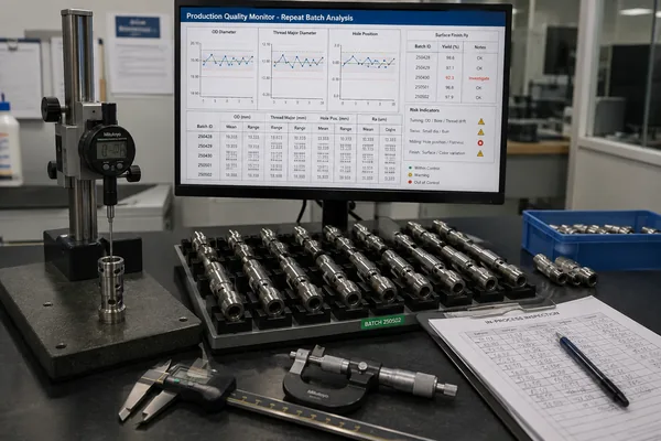 Batch production inspection of CNC parts