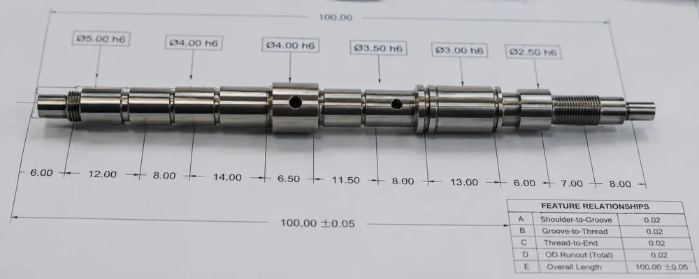 Continuous geometry feature stack on a Swiss part