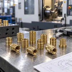 Brass threaded insert detail
