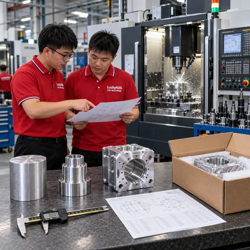 LuckyHXS CNC quotation manufacturing inspection packaging and shipment workflow