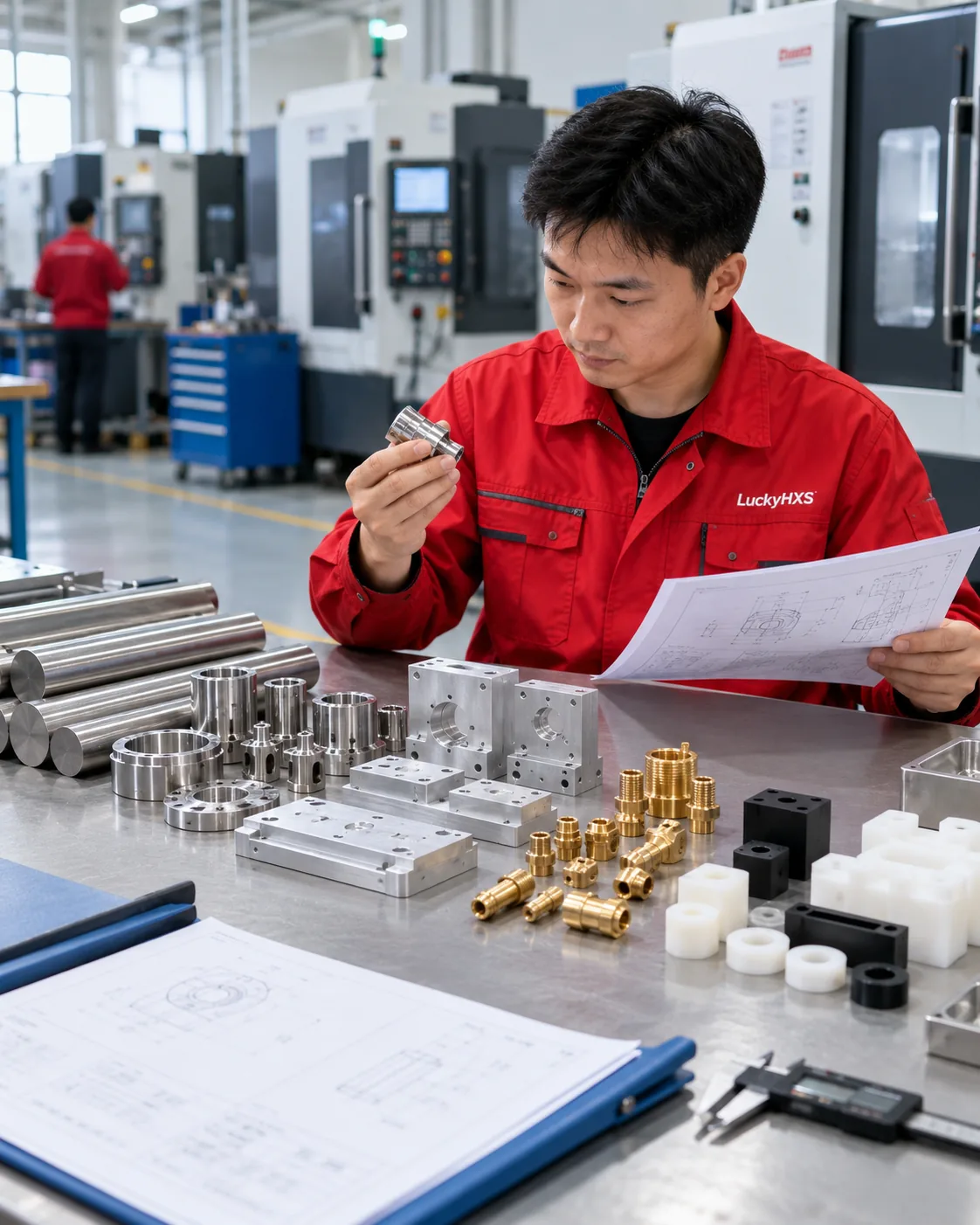 Machined material samples for equipment components