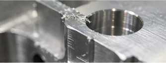 Internal burrs in aluminum