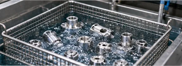 Ultrasonic cleaning and deburring process