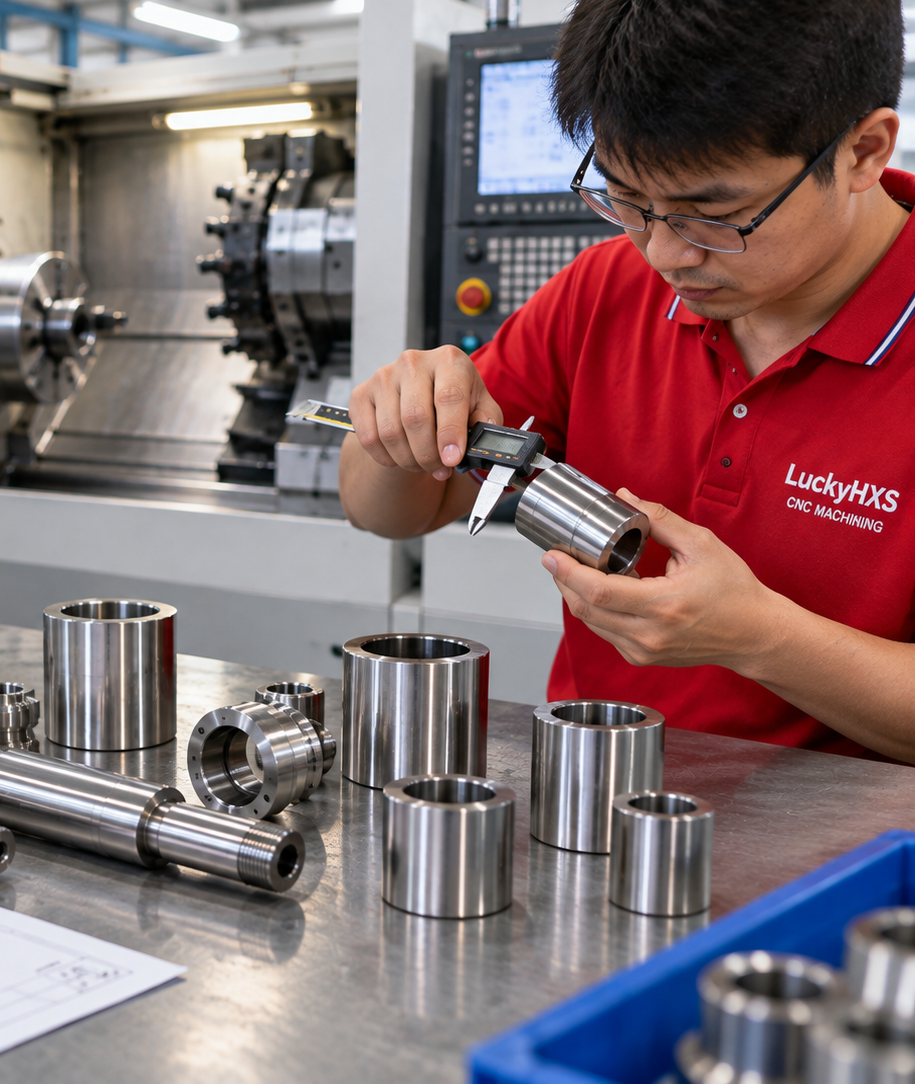 Buyer reviewing a CNC turned parts manufacturer drawing and inspection plan