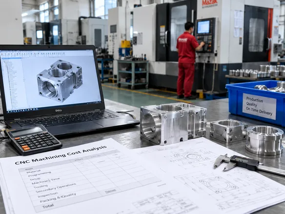 Engineer calculating CNC quote