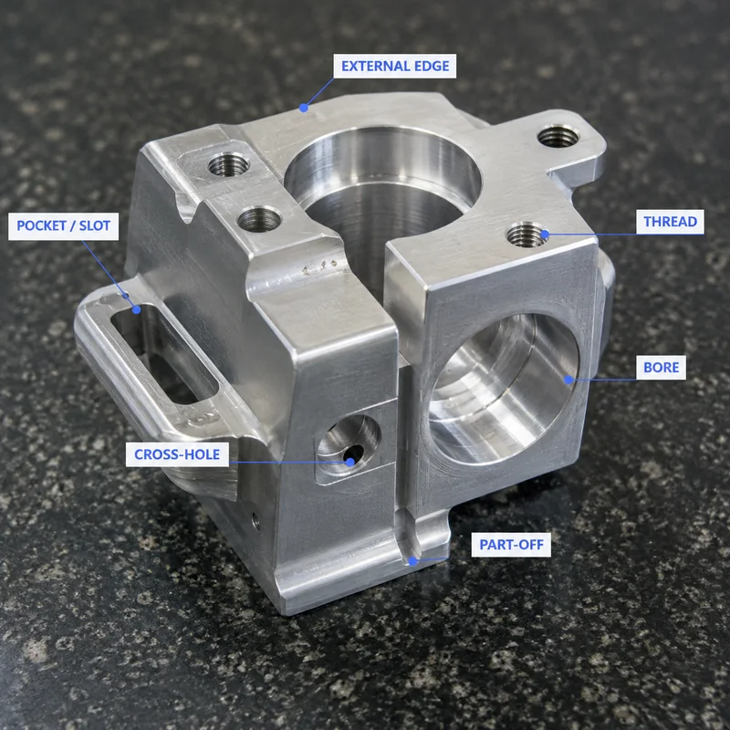 CNC Part Burr Location Map