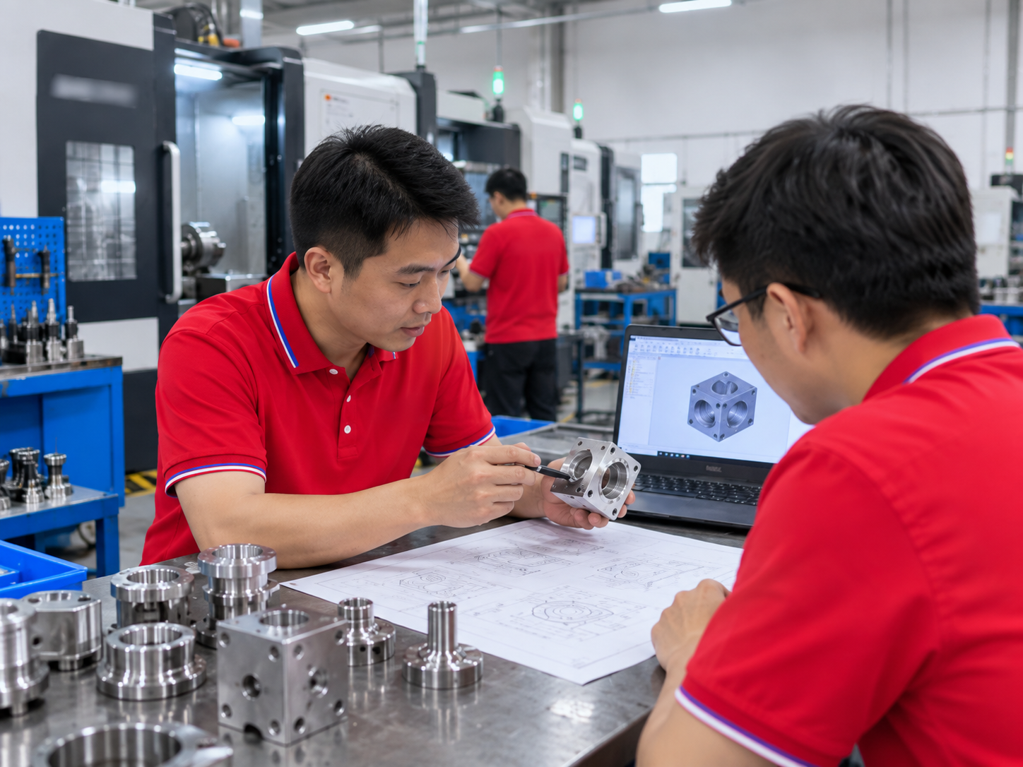 Engineer reviewing CNC quote vs automated screen