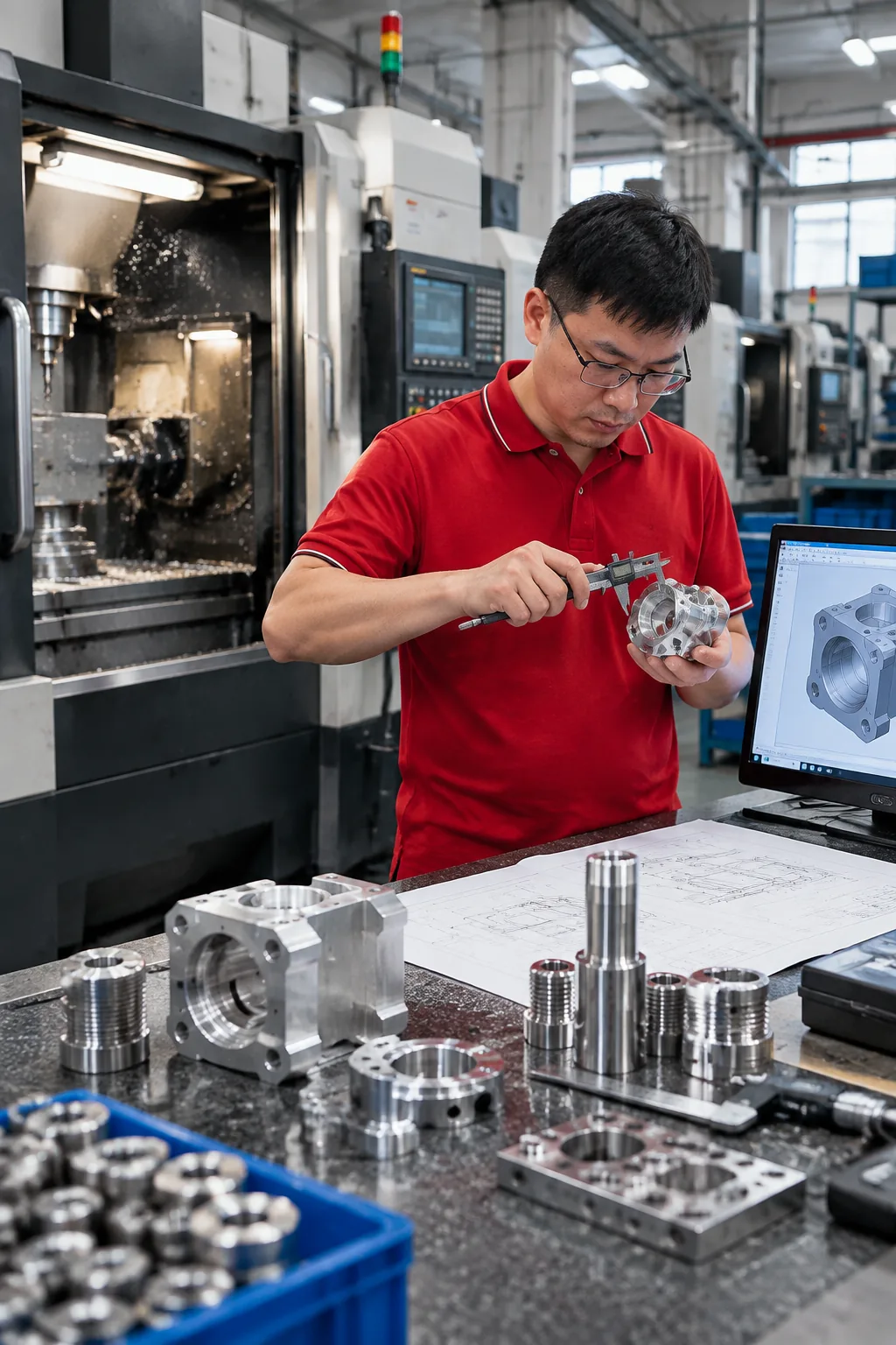 CNC lathe cutting a rotating workpiece for a custom turned component