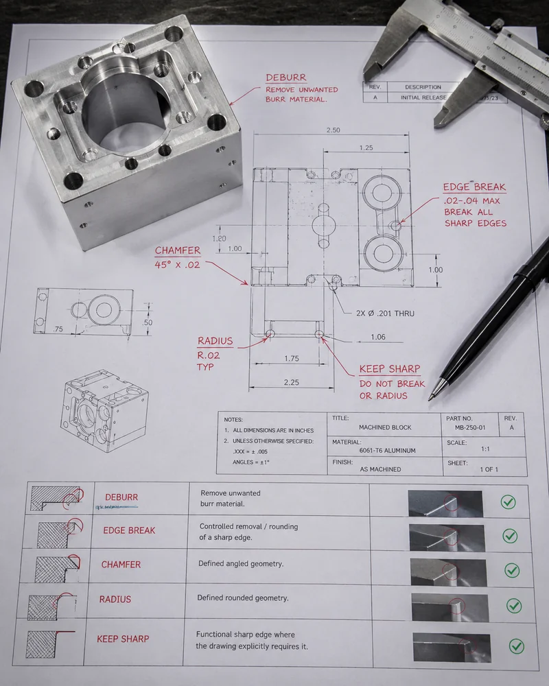 2D Engineering Drawing Edge Specification