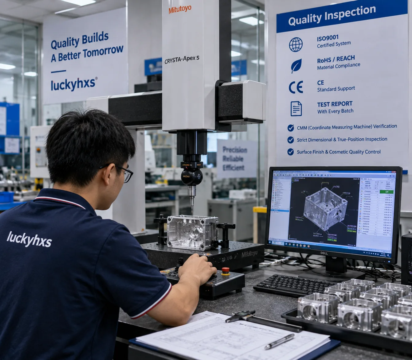 Quality laboratory for CNC machining inspection