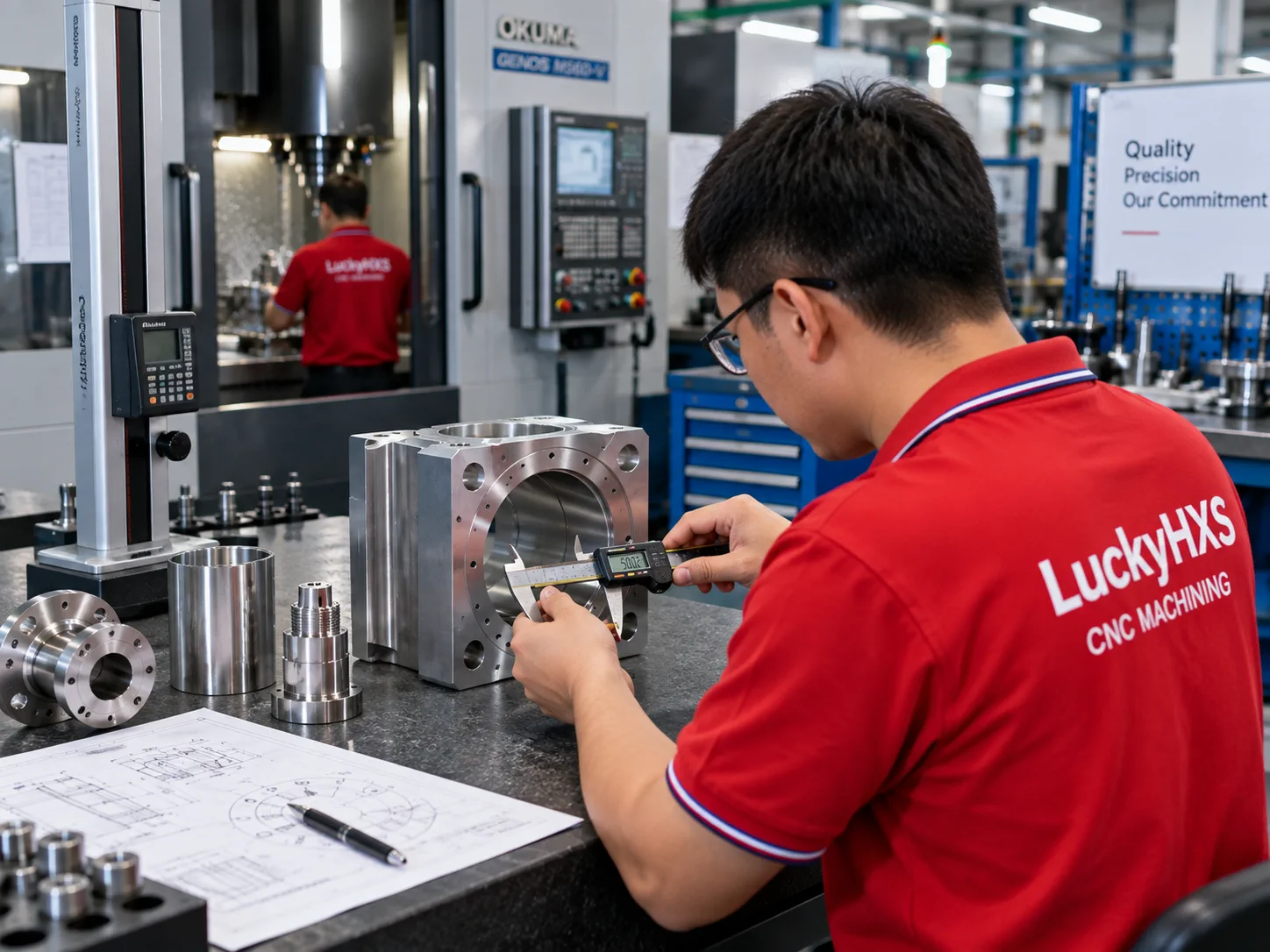 CNC turning process for a custom rotational metal part