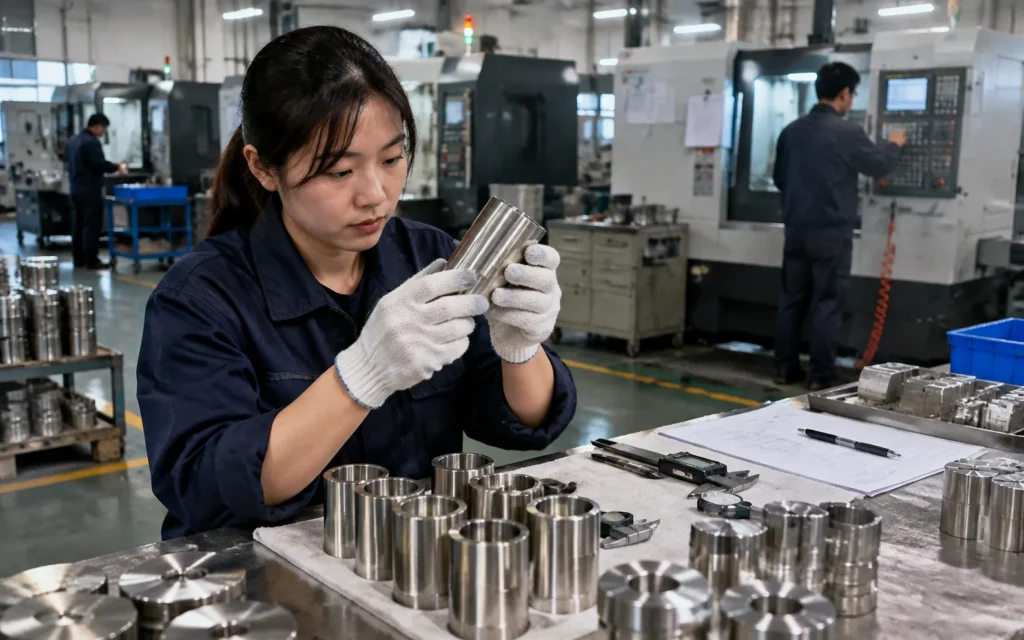 polished_stainless_steel_cnc_parts_inspection