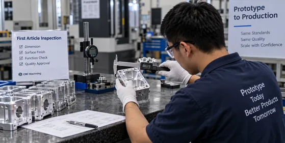 Comparison of 1 prototype vs a batch of identical aluminum parts