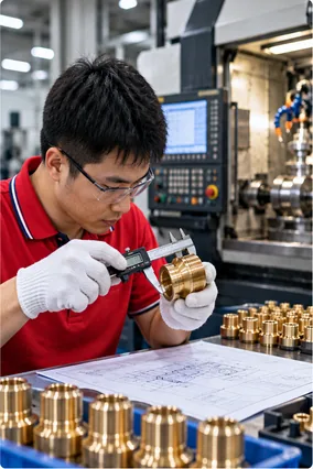 CMM inspection of precision CNC machined parts