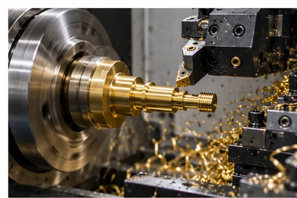 CNC turning process for brass
