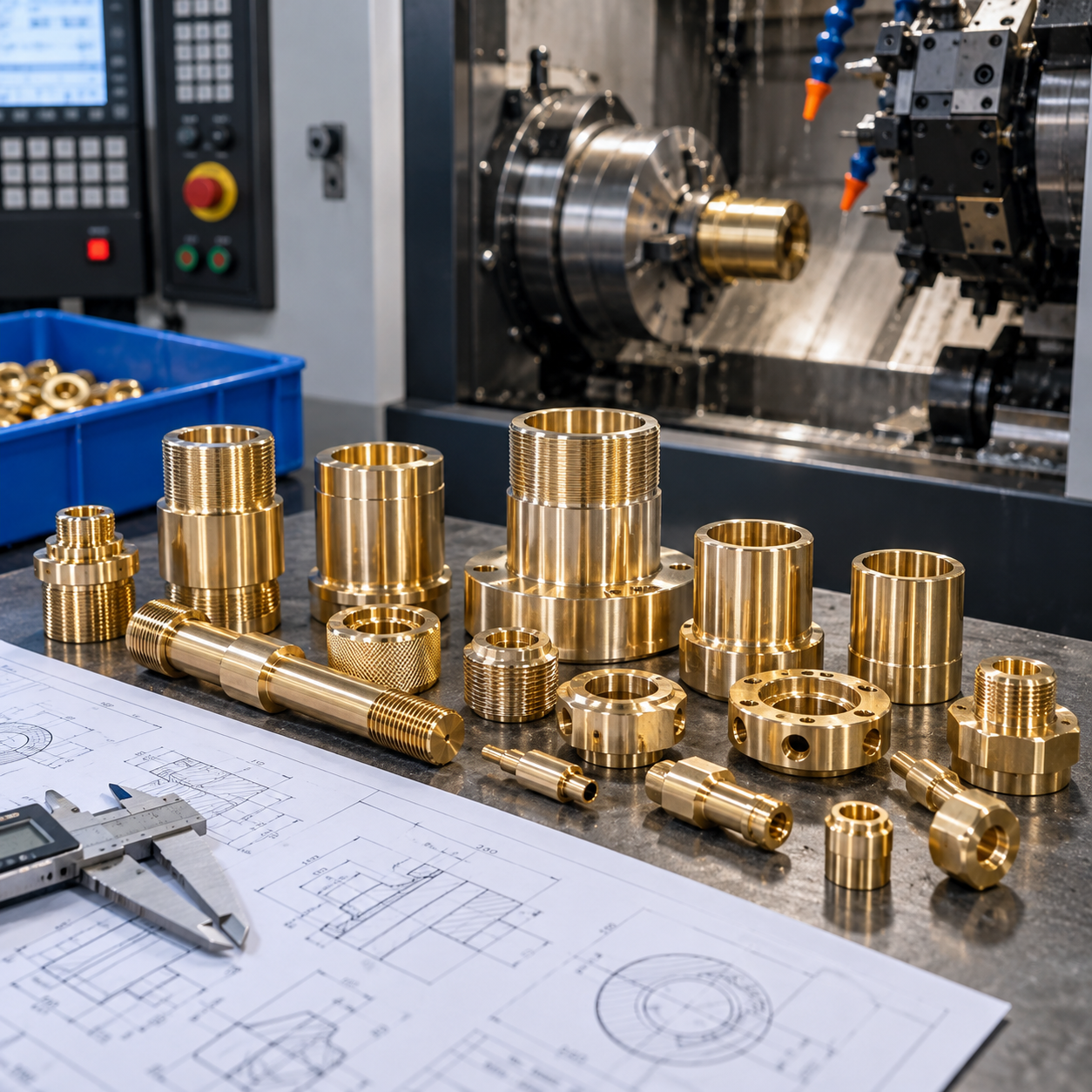Engineering drawing review for a custom brass CNC component
