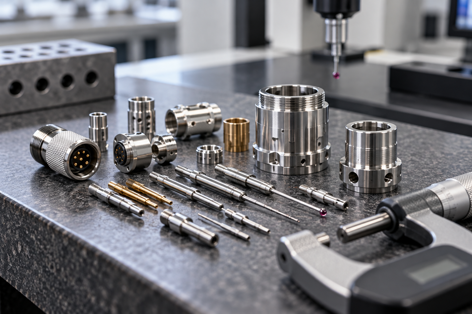 Small precision shafts and connector bodies