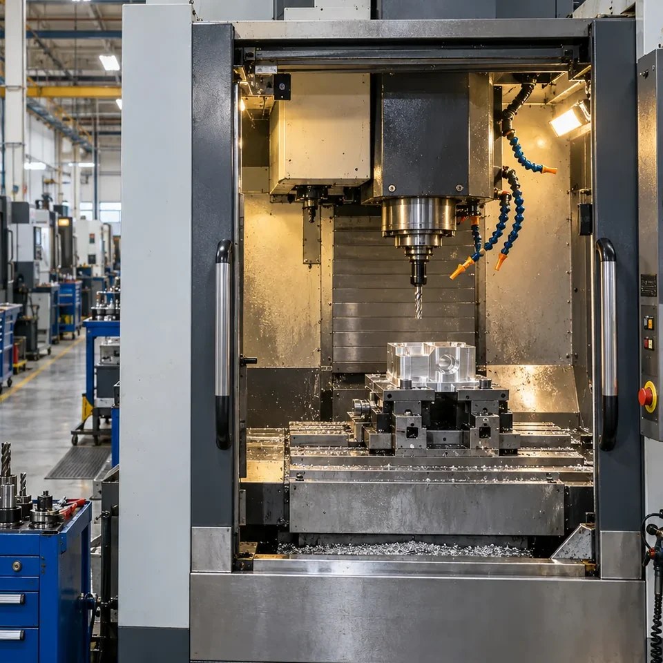 LuckyHXS engineer inspecting a custom precision CNC turned component