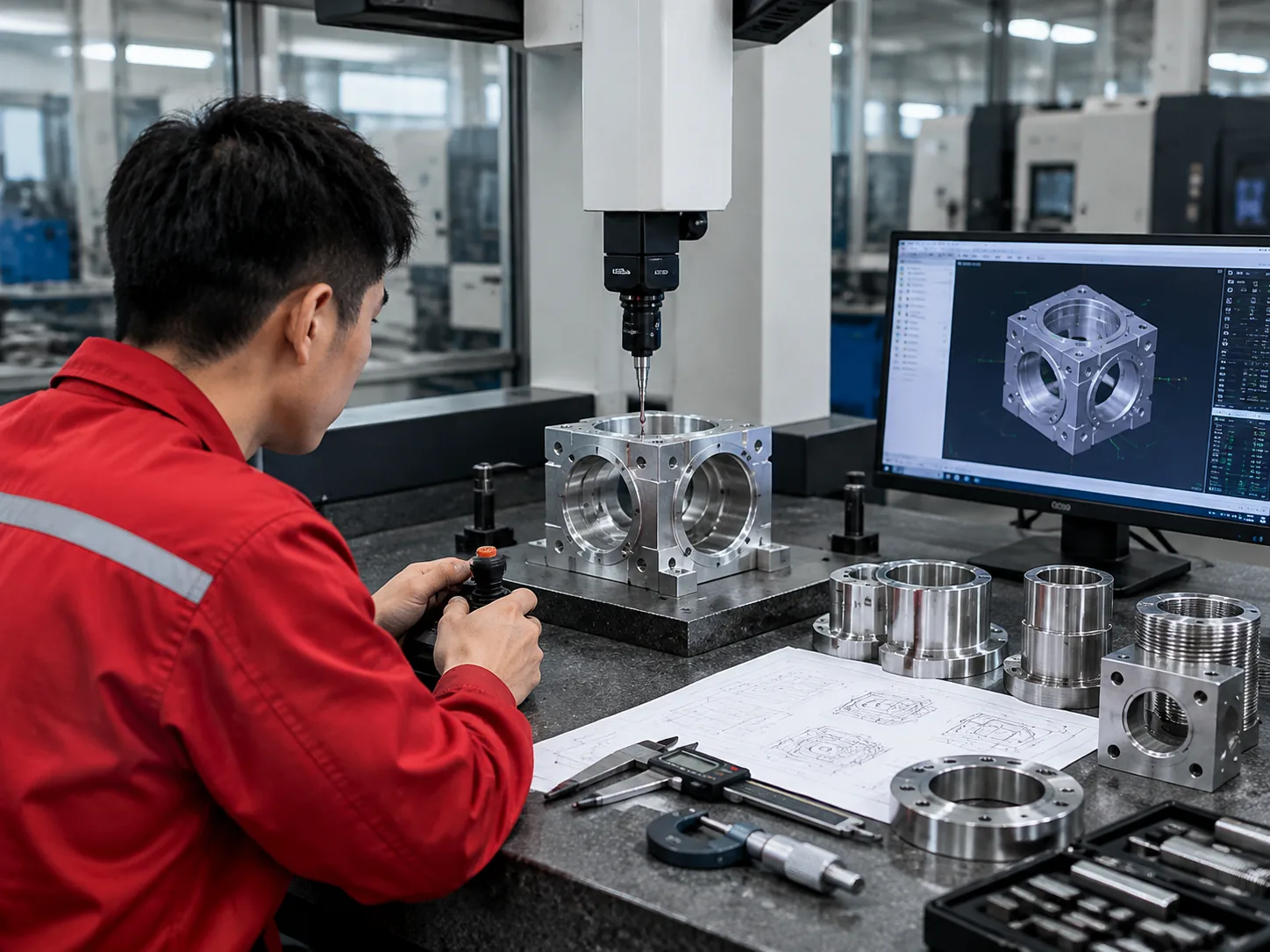 Datum-based inspection of a custom machine component