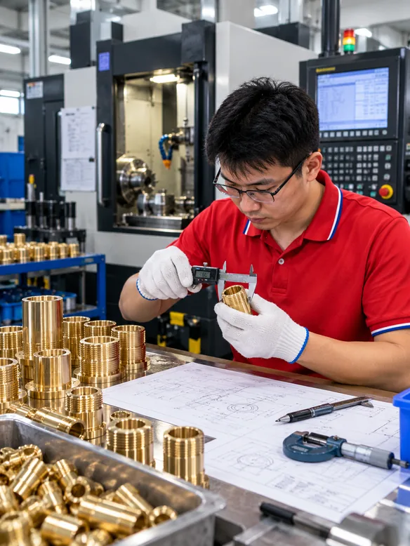 Engineering drawing review for a custom brass CNC component