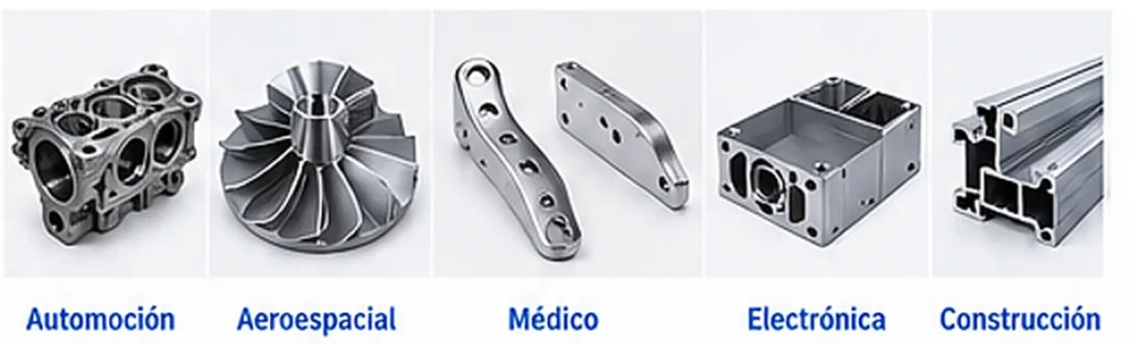 Ejemplos de piezas mecanizadas CNC para automatización, aeroespacial, médico, electrónica y construcción