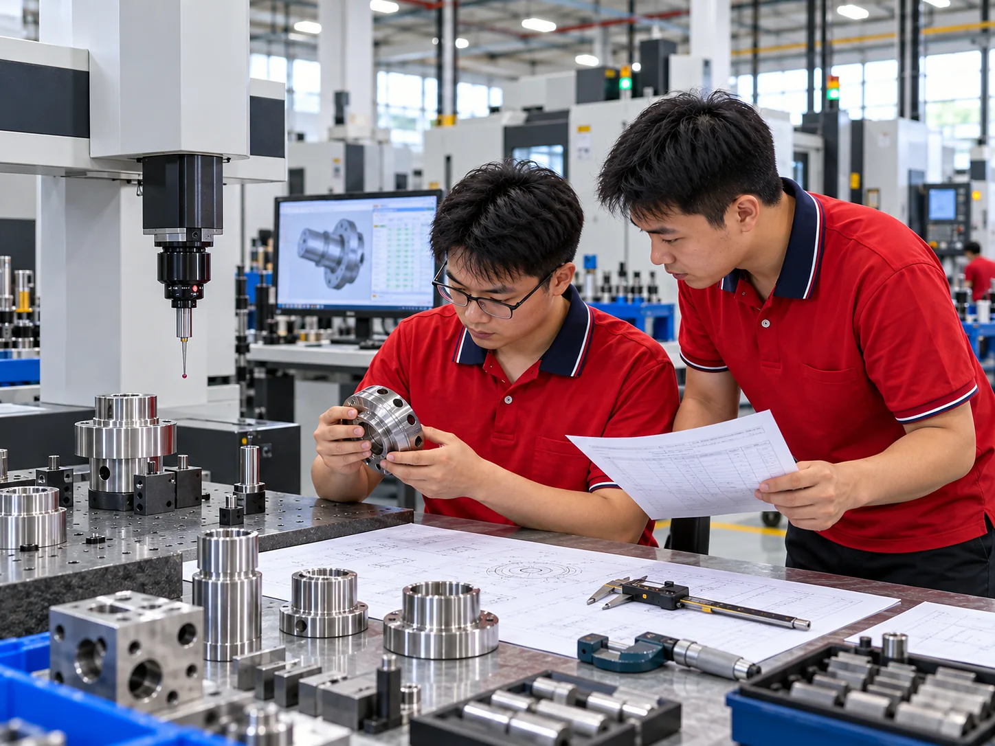 CNC machining equipment in operation