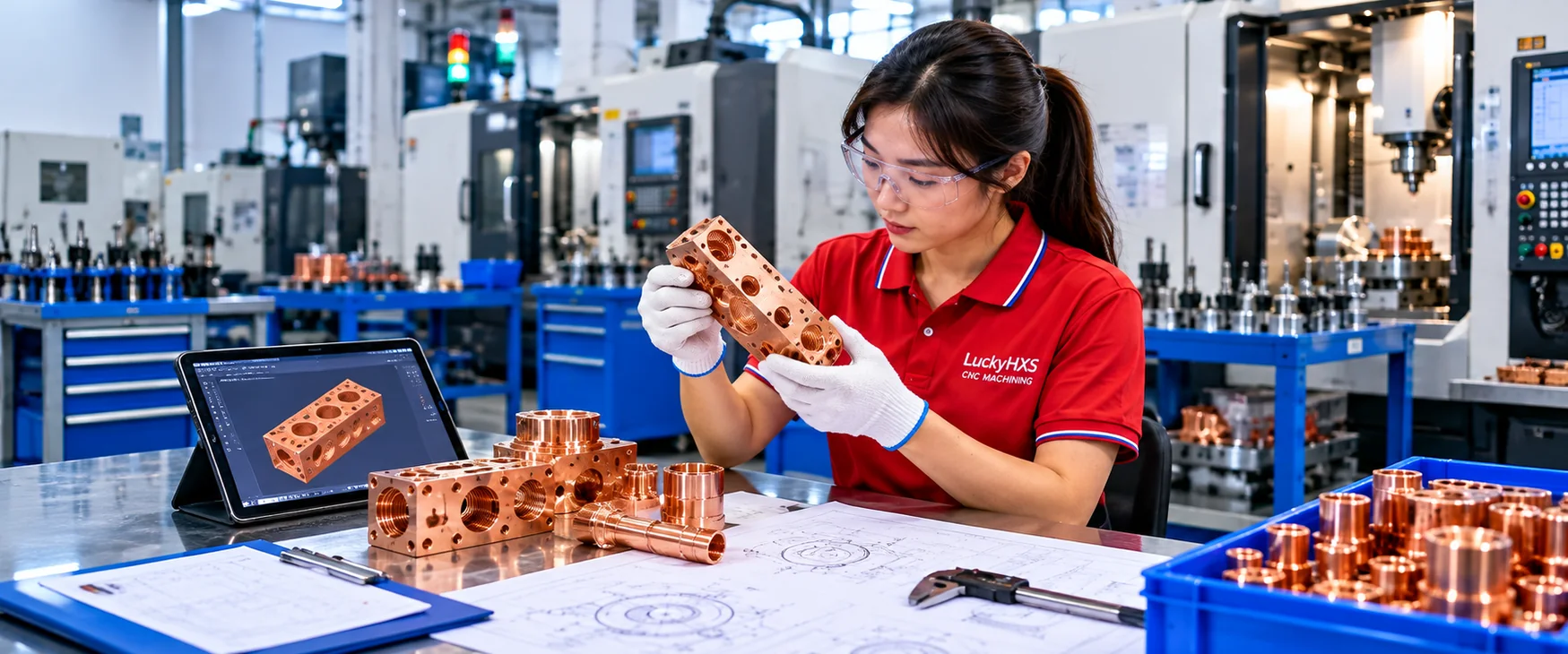 Engineer reviewing copper CAD file