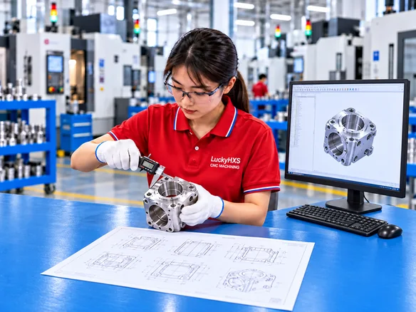 Engineer reviewing CAD and technical package for custom aluminum products