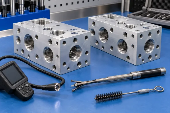 Burr removal in cross holes