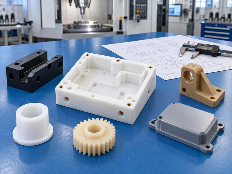 Engineer reviewing plastic manufacturing products drawing
