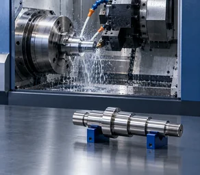 Precision CNC turning machine producing custom turned components