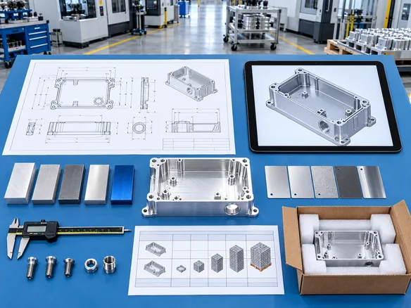 Engineer reviewing RFQ package for custom aluminum products